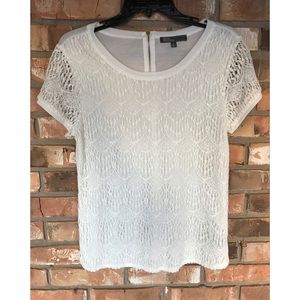 89th & Madison White Lace Top  Medium
